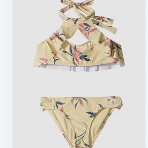 Girls O’neil Floral Yellow Bikini Set size 14